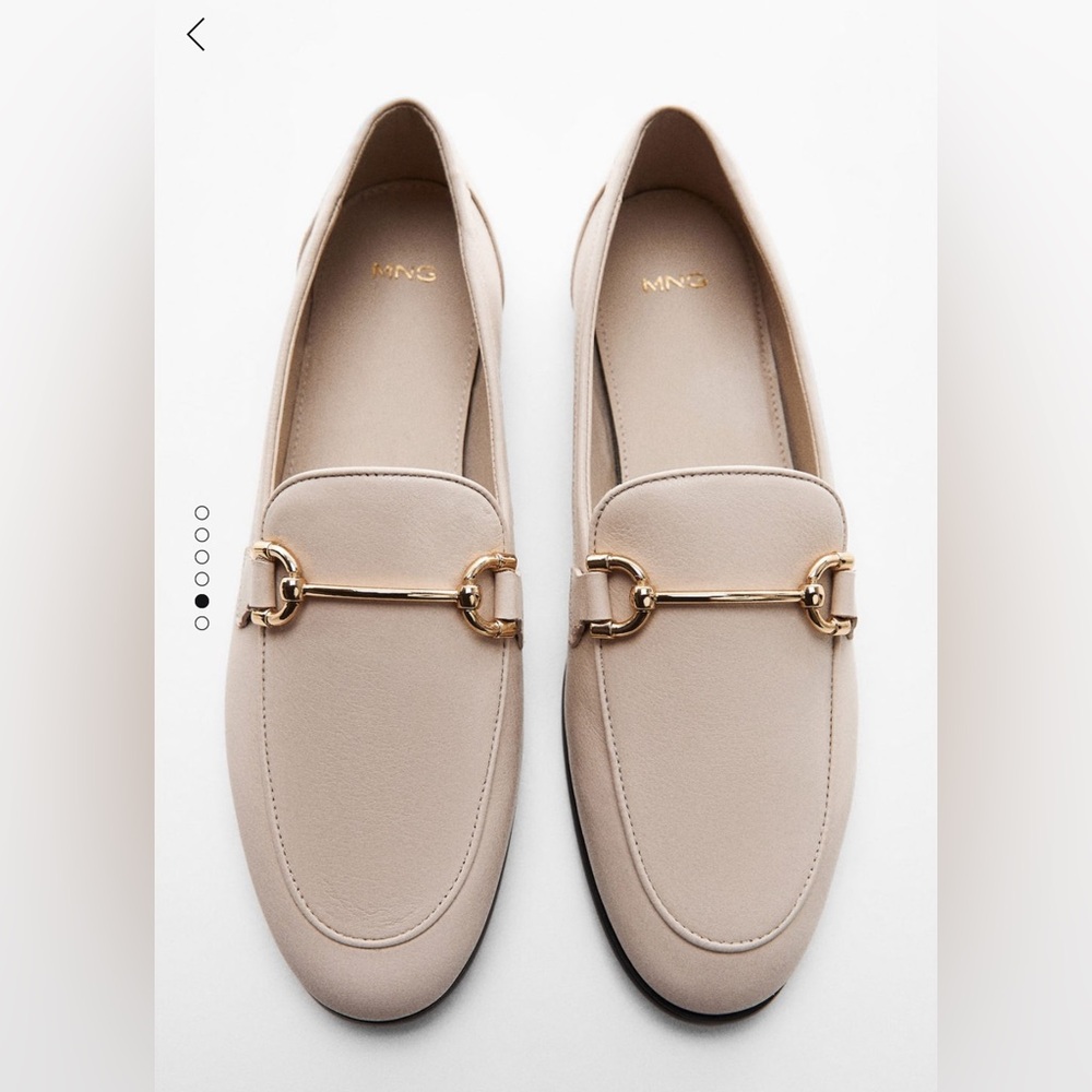 MNG Mango leather moccasins with metallic detail brand new size fits 38-38,5